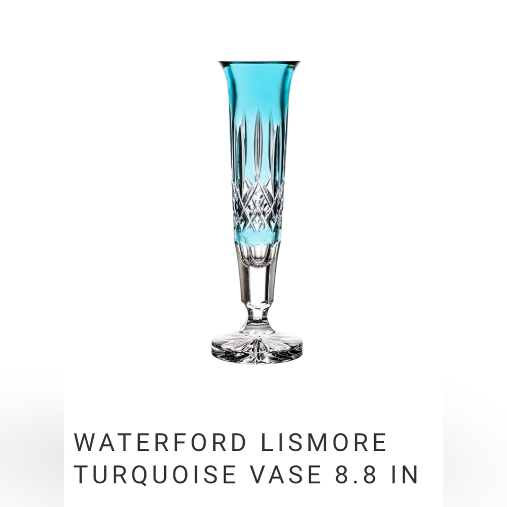 Waterford Lismore Aqua Crystal Vase